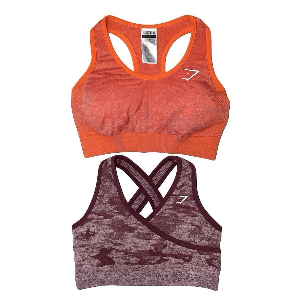 Gymshark Women's Sports Bra Bundle Size S 2 Pack Seamless Crossback Activewear
